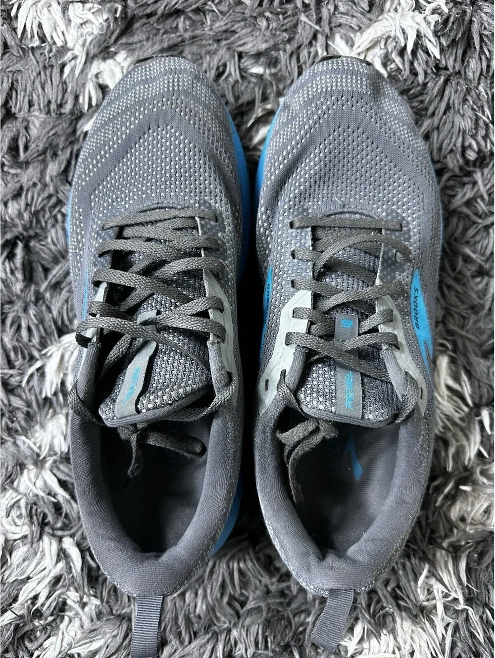 Brooks Revel 6 Grey Blue Athletic Running Shoes Men's Size 10 D 1103981D066